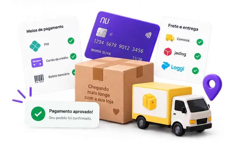 Configuração de pagamentos e entregas da loja virtual